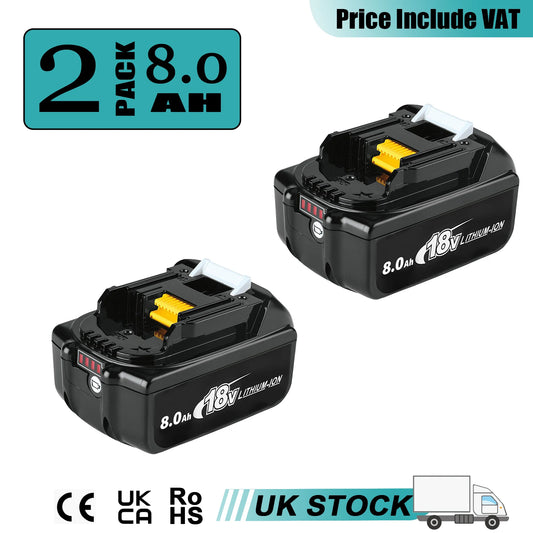 x2 PowerMax 18V Makita Battery Pack 8ah